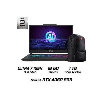 MSI Cyborg 15 AI A1VFK - Intel Core Ultra 7 155H / 16 Go RAM / 1 To SSD / RTX 4060 8 Go / 15.6"